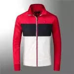 tommy hilfiger veste hiver zip 2817 rouge bleu blanc